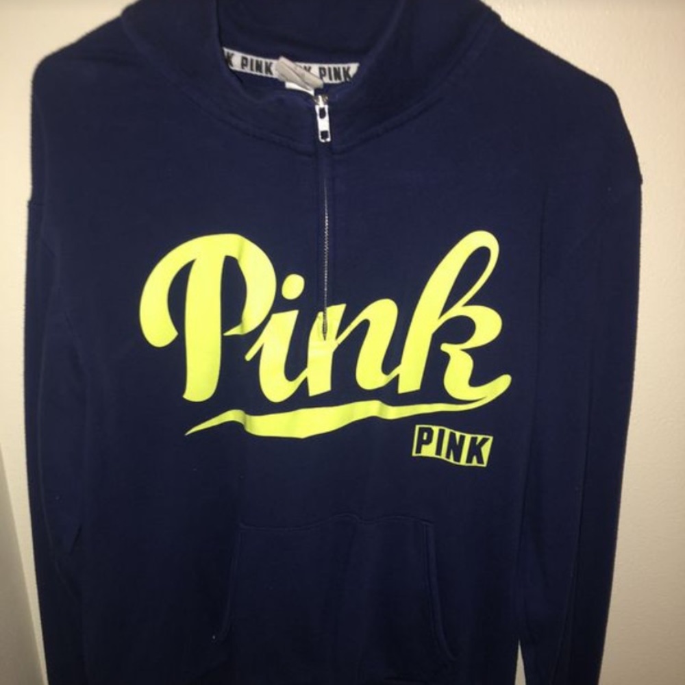 Navy blue hoodie with neon green letters💚💙